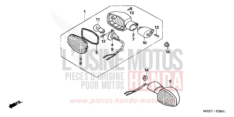 WINKER (CBF600N/NA) for CBF600N ABS QUASAR SILVER METALLIC (NHA48) from 2006